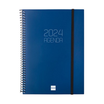 AGENDA 2024 OPAQUE E10 SEMANA VISTA HORIZONTAL AZUL FINOCAM 742761024