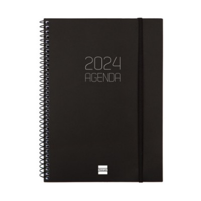 AGENDA 2024 OPAQUE E10 SEMANA VISTA HORIZONTAL NEGRO FINOCAM 742766024