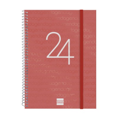 AGENDA 2024 YEAR E10 SEMANA VISTA HORIZONTAL ROJO FINOCAM 741453024