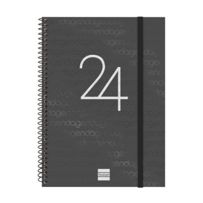 AGENDA 2024 YEAR E10 SEMANA VISTA HORIZONTAL NEGRO FINOCAM 741456024