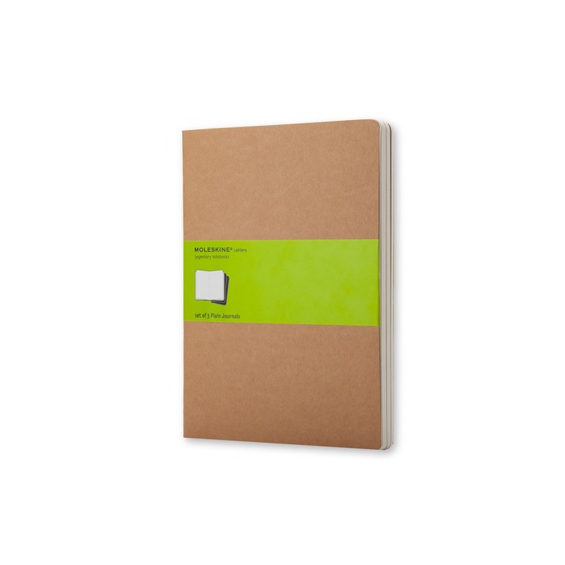4035-SET DE 3 LIBRETAS CAHIER MARRON KRAFT XL (19X25CM) LISAS MOLESKINE QP423
