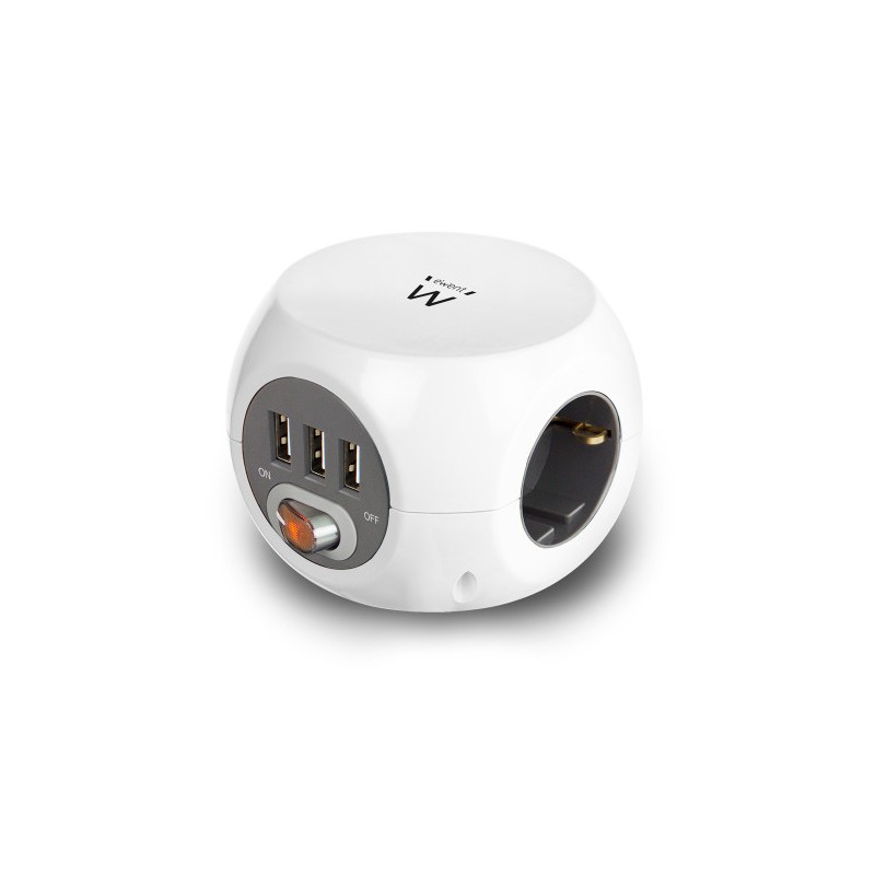 4074-Ewent EW3939 base multiple 1,5 m 3 salidas AC Interior Blanco 4074-Ewent EW3939 base multiple 1,5 m 3 salidas AC Interior Blanco