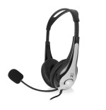 4076-Ewent EW3562 auricular y casco Auriculares Diadema Negro, Plata