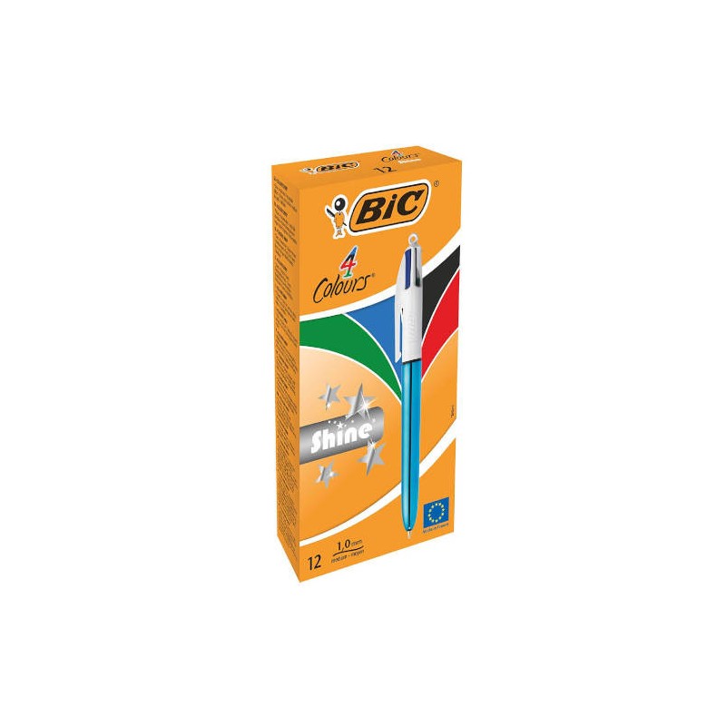 4084-BOLIGRAFO DE 4 COLORES SHINE 1MM CON CUERPO AZUL METALICO BIC 982874 4084-BOLIGRAFO DE 4 COLORES SHINE 1MM CON CUERPO AZUL METALICO BIC 982874