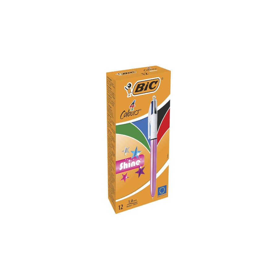 4086-BOLIGRAFO DE 4 COLORES SHINE 1MM CON CUERPO ROSA METALICO BIC 982875 4086-BOLIGRAFO DE 4 COLORES SHINE 1MM CON CUERPO ROSA METALICO BIC 982875
