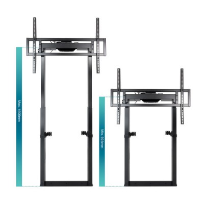 TooQ TITAN Soporte de Suelo Fijo con Regulacion Electrica de Altura para Pantallas 55 100 Negro