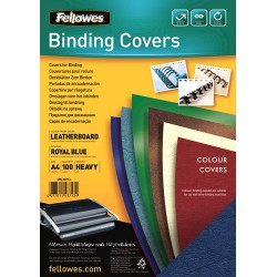 416-PACK 100 PORTADAS SIMIL PIEL A4 250 GR. AZUL FELLOWES 5371305