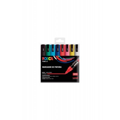 ESTUCHE 8 UDS PC 5M BASIC POSCA UNIBALL 182634679