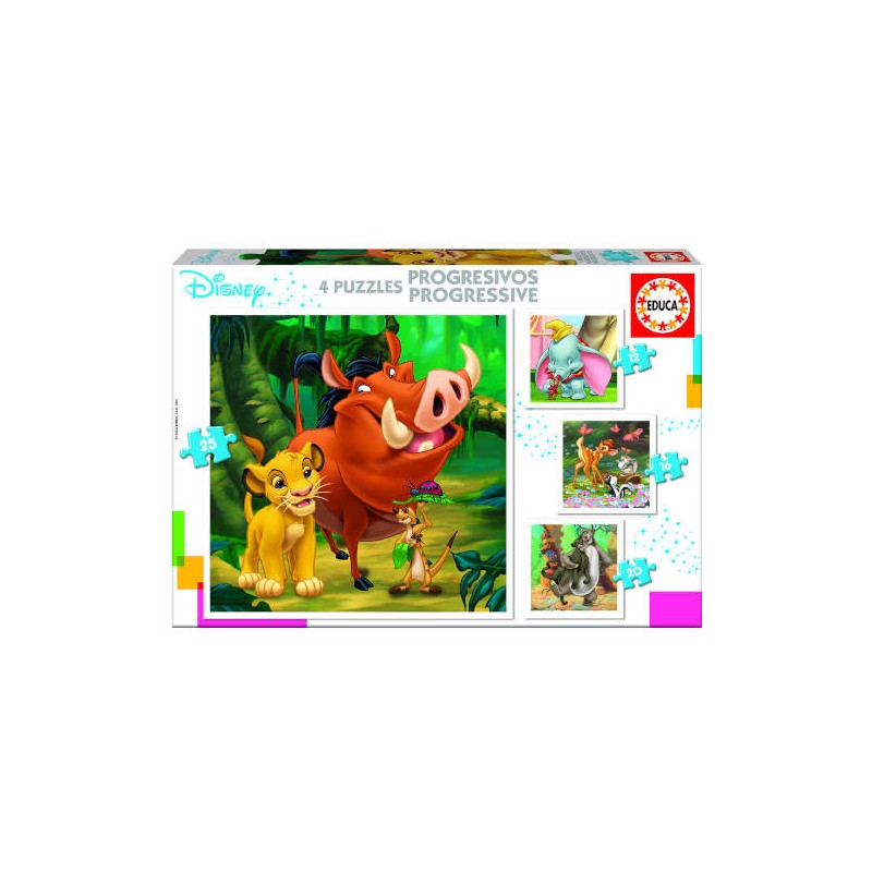 4191-PUZZLE PROGRESIVOS DISNEY ANIMALS DUMBO+BAMBI+LION KING+JUNGLE BOOK DE 3-5 ANOS EDUCA BORRAS 18104 4191-PUZZLE PROGRESIVOS DISNEY ANIMALS DUMBO+BAMBI+LION KING+JUNGLE BOOK DE 3-5 ANOS EDUCA BORRAS 18104
