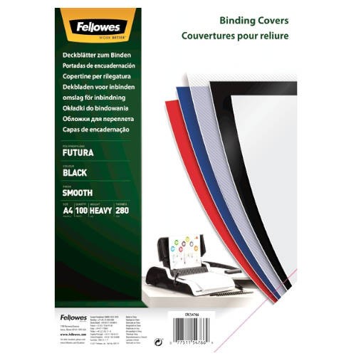 420-PACK 100 PORTADAS POLIPROPILENO A4 300 MICRAS AZUL FELLOWES 5476902