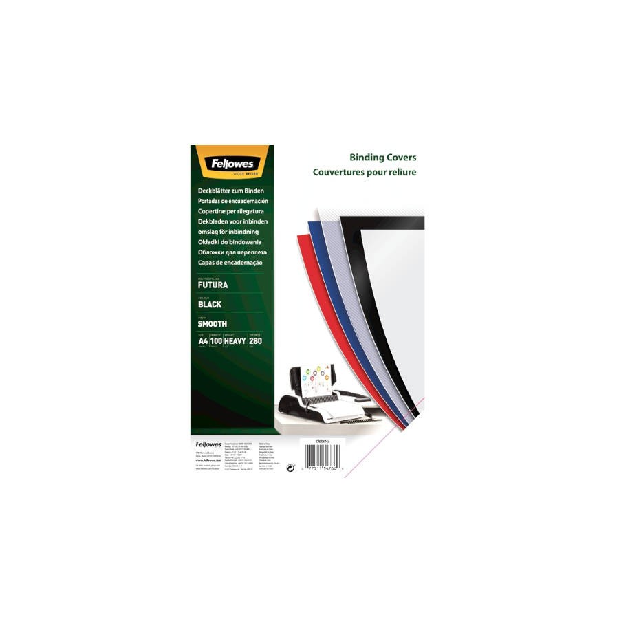420-PACK 100 PORTADAS POLIPROPILENO A4 300 MICRAS AZUL FELLOWES 5476902