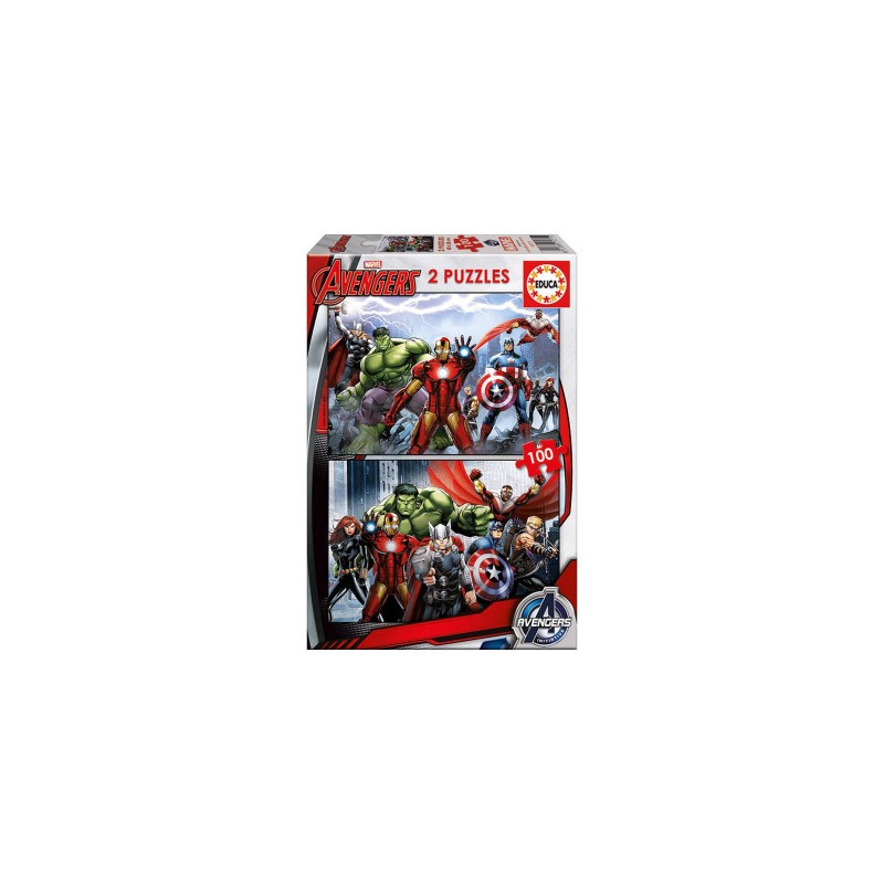 4205-PUZZLE 2x100 AVENGERS DE 6-8 ANOS EDUCA BORRAS 15771