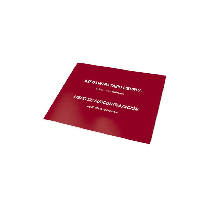 4227-LIBRO DE SUBCONTRATACION EUSKERA/CASTELLANO A4 APAISADO 10 HOJAS NUMERADAS DOHE 09992 4227-LIBRO DE SUBCONTRATACION EUSKERA/CASTELLANO A4 APAISADO 10 HOJAS NUMERADAS DOHE 09992