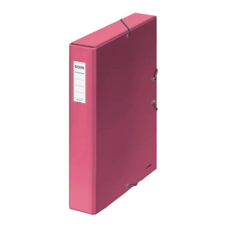 4240-CAJAS DE PROYECTOS CARTON FORRADO LOMO DE 5 CM ROSA CON ETIQUETA 245X350X50 DOHE 10362