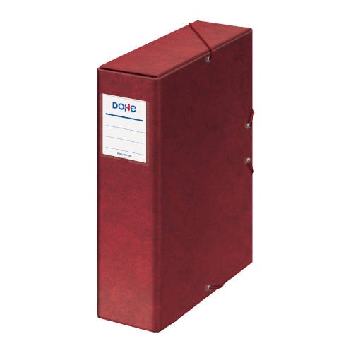 4248-CAJAS DE PROYECTOS CARTON FORRADO LOMO DE 9 CM ROJO CON ETIQUETA 245X350X90 DOHE 09745