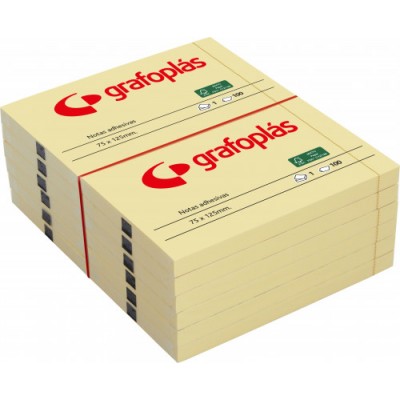 PACK3 BLOC 100 NOTAS ADHESIVAS 40X50MM AMARILLAS GRAFOPLAS 65205360