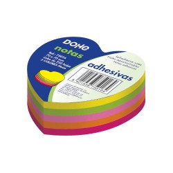 4282-CUBO CORAZON 250 NOTAS 5 COLORES SURTIDOS NEON 70X70 DOHE 75016