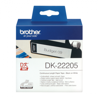 BROTHER CINTA DE PAPEL CONTINUO BLANCA 62MM X 3048M DK22