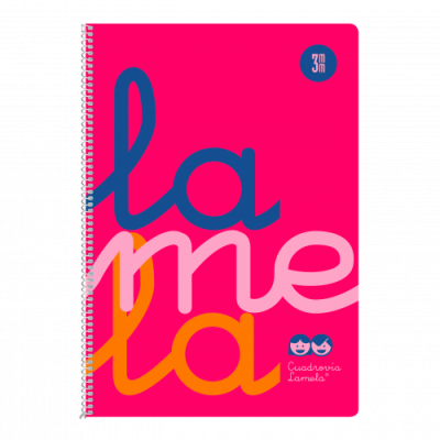 CUADERNO FOLIO PLASTIC RAYADO 3 MM 80 HOJAS 90 GRS ROSA LAMELA 7FTP003R