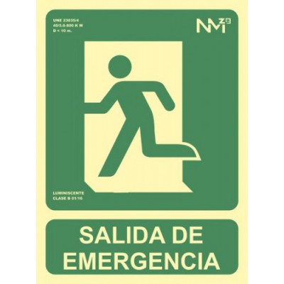 SENAL SALIDA DE EMERGENCIA 224X300 PVC VERDE ARCHIVO 2000 6170 02H VE