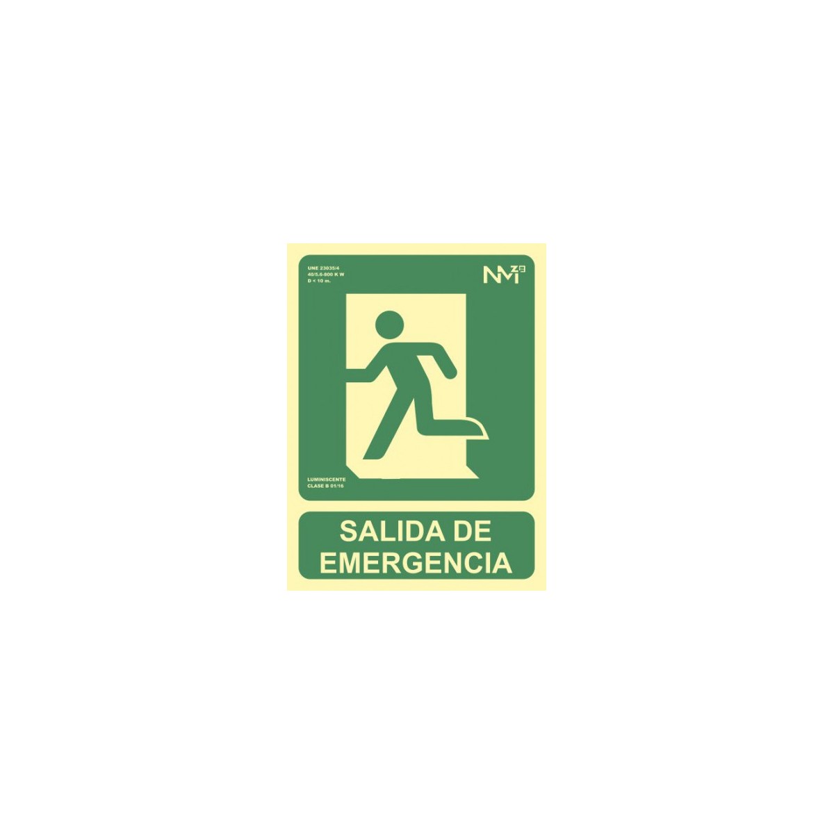 SENAL SALIDA DE EMERGENCIA 224X300 PVC VERDE ARCHIVO 2000 6170 02H VE