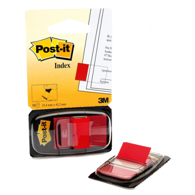 PACK 12 DISPENSADORES DE 50 UNIDADES INDEX ROJO 254X431 POST IT 3M6801