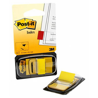 PACK 12 DISPENSADORES DE 50 UNIDADES INDEX AMARILLO 254X431 POST IT 3M6805