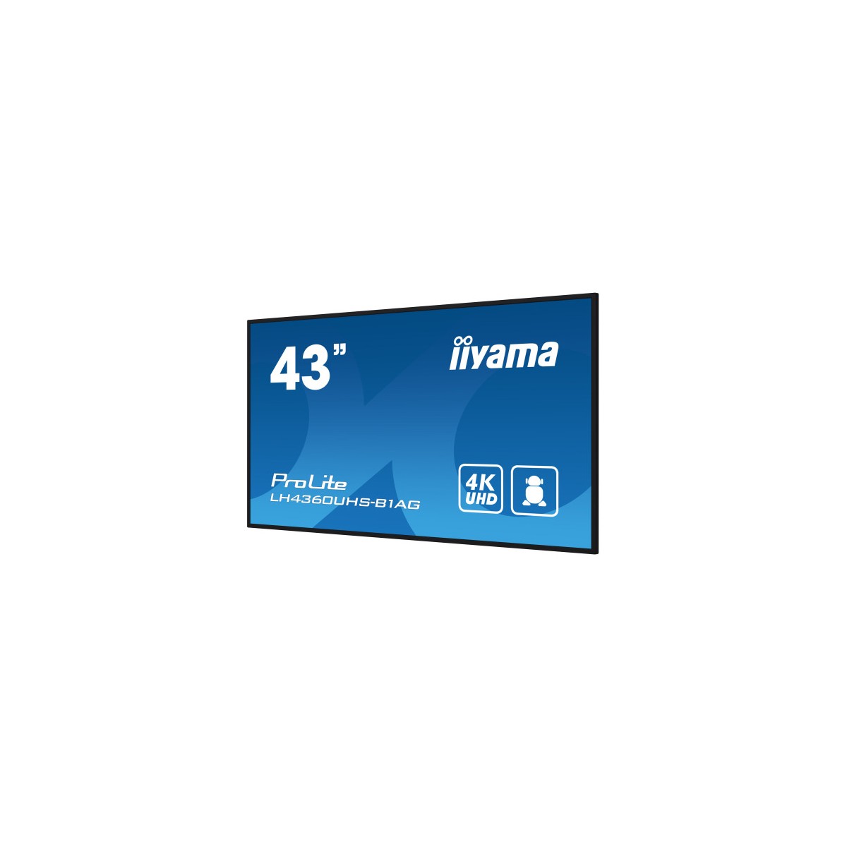 iiyama PROLITE Pizarra de caballete digital 108 cm 425 LED Wifi 500 cd m 4K Ultra HD Negro Procesador incorporado Android 11 24