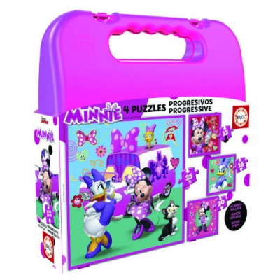 MALETA PUZZLES PROGRESIVOS MINNIE HAPPY HELPERS 12 16 20 25 DE 3 5 ANOS EDUCA BORRAS 17638