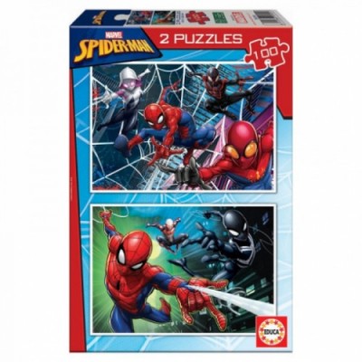 PUZZLE 2x100 SPIDER MAN DE 6 8 ANOS EDUCA BORRAS 18101