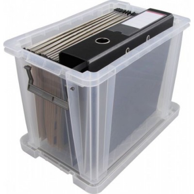 CAJA DE ALMACENAJE APILABLE CON TAPA CAPACIDAD 188 LITROS 250X395X290 MM CRISTAL TRANSPARENTE ARCHIVO 2000 WFS20M185 CS TP