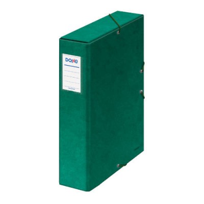 CAJAS DE PROYECTOS CARToN FORRADO LOMO DE 7 CM VERDE CON ETIQUETA 245X350X70 DOHE 09738