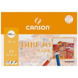 4880-BLOC MINIPACK 10 HOJAS BASIK 130G A3 GUARRO CANSON C200403159