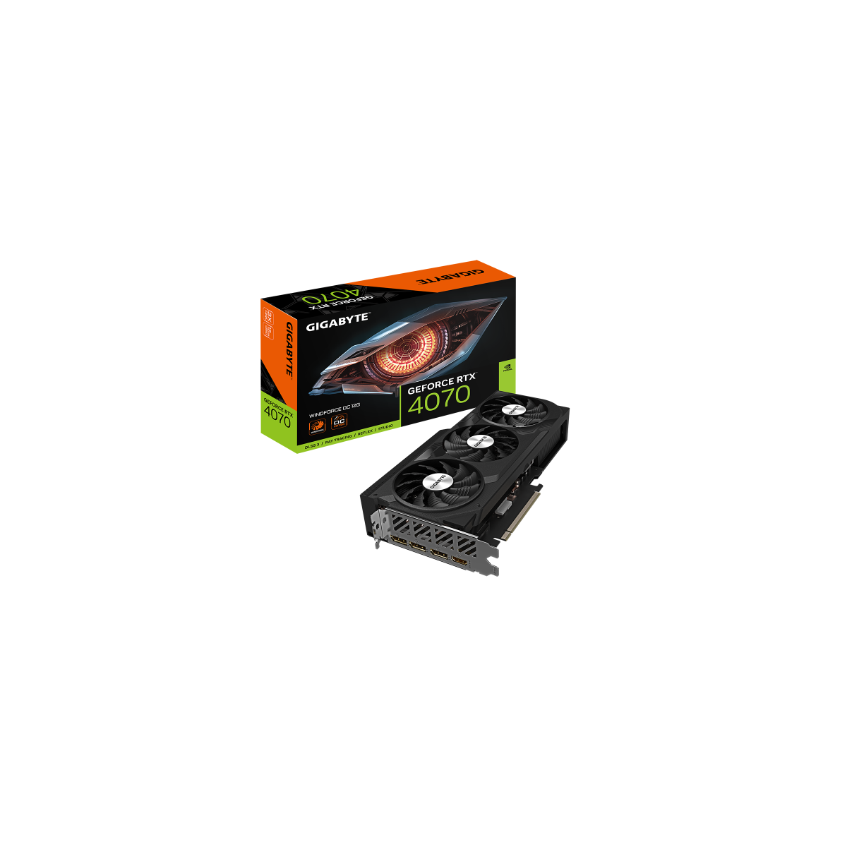 VGA GIGABYTE GV N4070WF3OC 12GDNVRTX4070GDDR6X12GB192BITHDMI3DPWINDFORCE 3X 3 VENTILADORES