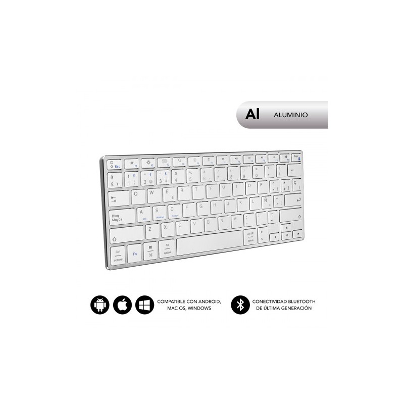 5050-SUBBLIM Teclado Wireless Bluetooth Aluminio Advance Compact Silver 5050-SUBBLIM Teclado Wireless Bluetooth Aluminio Advance Compact Silver