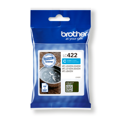 Brother LC 422C cartucho de tinta 1 piezas Original Cian