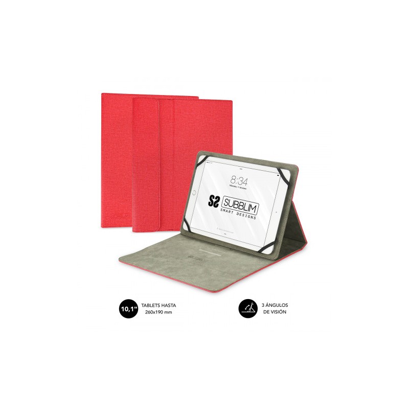 5068-SUBBLIM Funda Tablet Clever Stand Tablet Case 10,1" Red