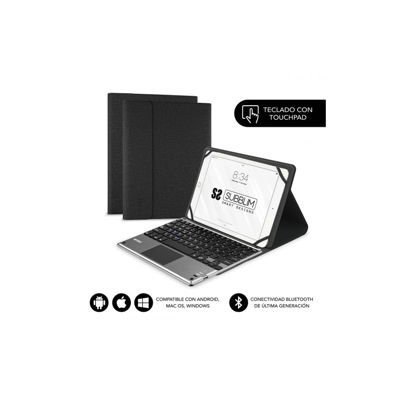 5096-SUBBLIM Funda con Teclado KEYTAB PRO BLUETOOTH 10,1" TOUCHPAD Black