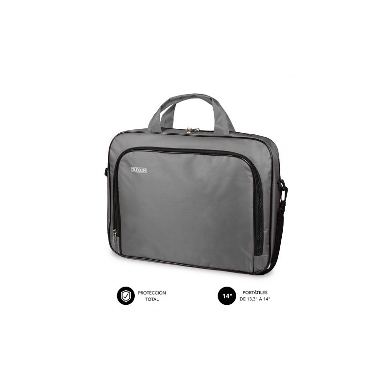 5111-SUBBLIM Maletin Ordenador Oxford Laptop Bag 13,3"-14" Grey