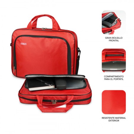 5118-SUBBLIM Maletin Ordenador Oxford Laptop Bag 15,4-16" Red