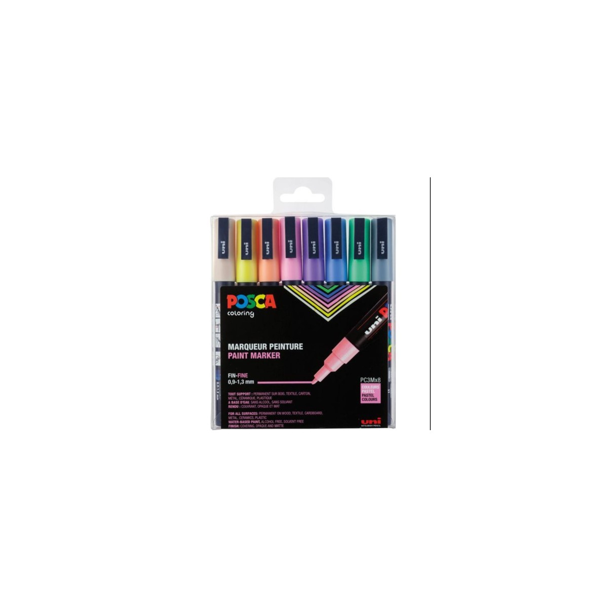 ESTUCHE 8 UDS PC 3M SP POSCA UNIBALL 182634671