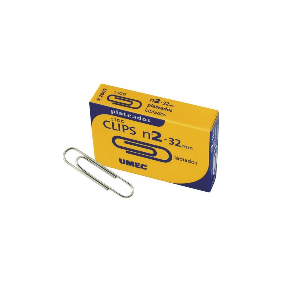 5284-CAJA 100 CLIP NIQUELADO 32 MM U200304 UMEC