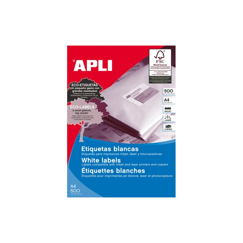 5326-CAJA 500 HOJAS ETIQUETA BLANCA ILC 105X42.4 01795 APLI 5326-CAJA 500 HOJAS ETIQUETA BLANCA ILC 105X42.4 01795 APLI