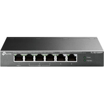 TP Link TL SG1006PP switch No administrado Gigabit Ethernet 10 100 1000 Energia sobre Ethernet PoE Gris