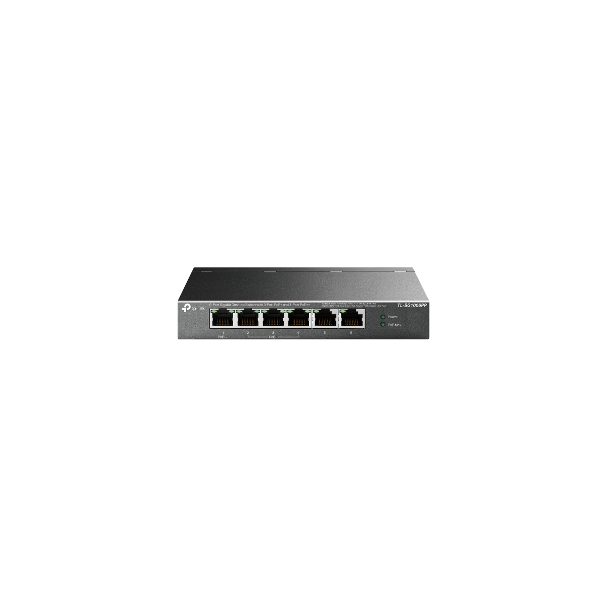 TP Link TL SG1006PP switch No administrado Gigabit Ethernet 10 100 1000 Energia sobre Ethernet PoE Gris