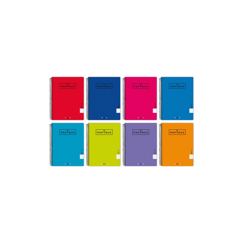 5399-CUADERNO TAPA POLIPROPILENO EXTRADURA UNICOLOR5 A4+ 120 HOJAS 90GR. 5X5 COLORES SURTIDOS PAPYRUS 88462193