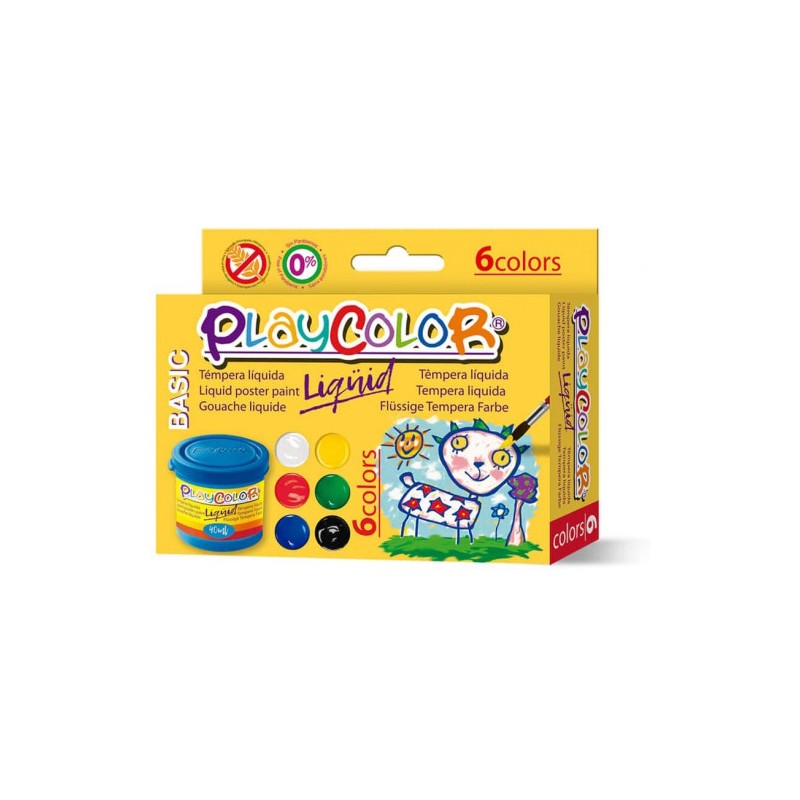 5425-LIQQUID 40ML. EN 6 COLORES SURTIDOS + PINCEL PLAYCOLOR 19931