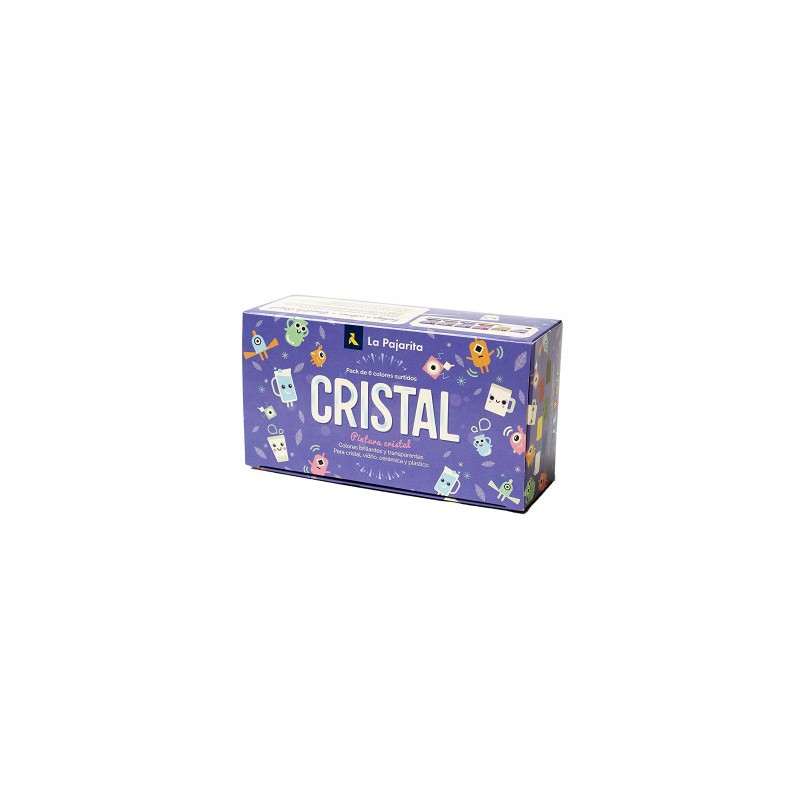 5434-KIT PINTURA PARA CRISTAL + PINCEL 6 COLORES SURTIDOS LA PAJARITA 999994