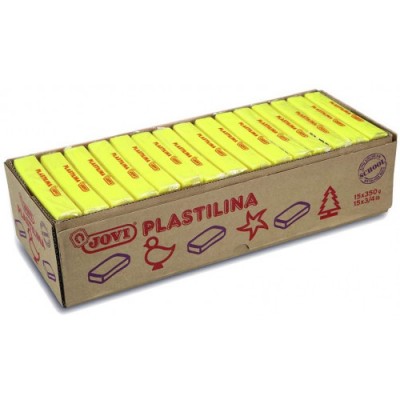 CAJA 15 PASTILLAS PLASTILINA 350 G AMARILLO JOVI 7202