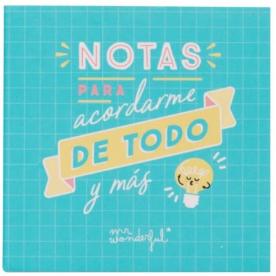 BLOC DE NOTAS Y NOTAS ADHESIVAS PARA ACORDARME DE TODO Y MaS MRWONDERFUL WOA10338ES